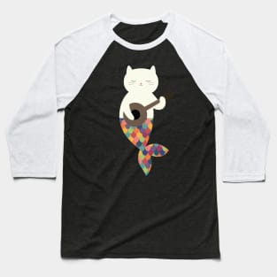 White Meowmaid Baseball T-Shirt